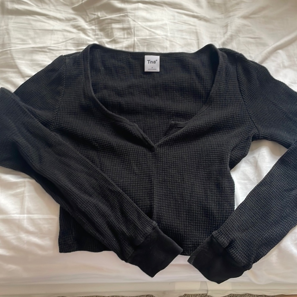 Waffle knit low neck long sleeve from Tna by Aritzia